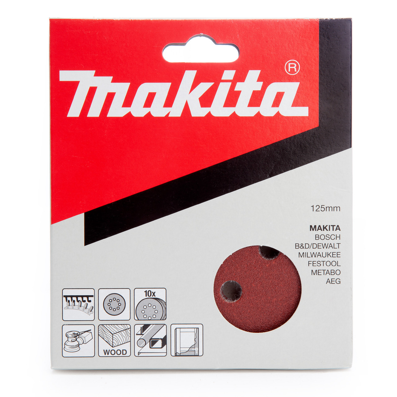 Makita P-43549 HOOK & LOOP (Velcro Back) 5"/125MM 60 GRIT Sanding Disc 10PC/Pack